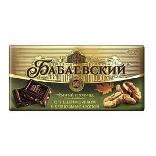 Шоколад Бабаевский темный грецкий орех и кленовым сиропом 100гр